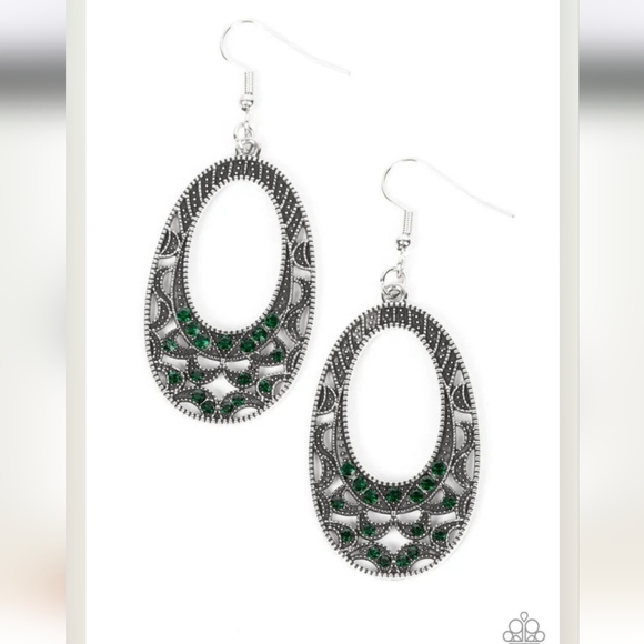 Colorfully Moon Child - Green Earring - Picture 1 of 3
